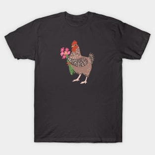 Chicken bringing Flowers T-Shirt